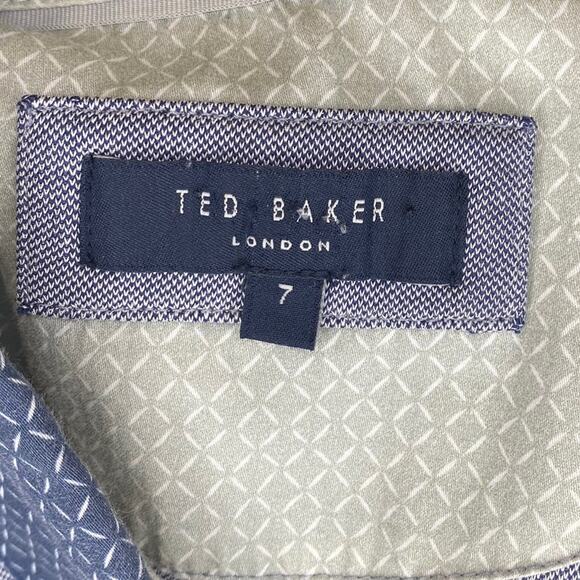TED BAKER Navy/White Polo‎ with Contrasting Collar & Chest Pocket Size 7 (L/XL) - Picture 6 of 12